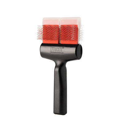 Flexit Red Dematting and Silver Undercoating Brush Combo Double