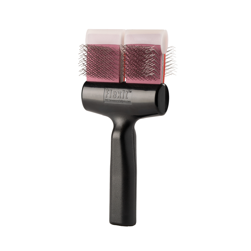 FlexIt Red/Purple Firm Mat Zapper Finishing Combo Brush - Double Width