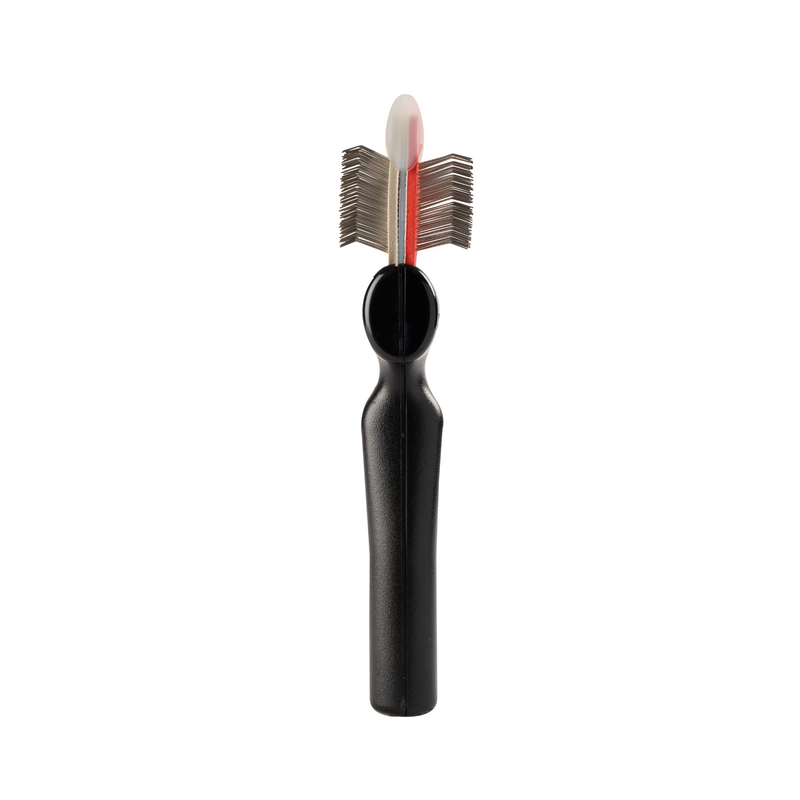FlexIt Red/Silver Dematter-Coat Grabber Combo Brush - Single Width