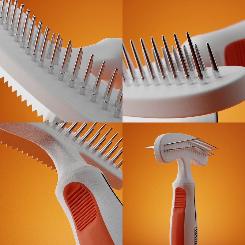 Wahl Orange/White 2 in 1 Rake And Shedding Blade