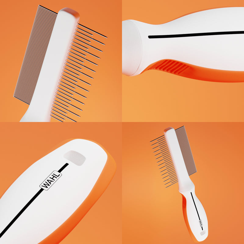Wahl Orange/White 2 in 1 Finishing and Flea Comb