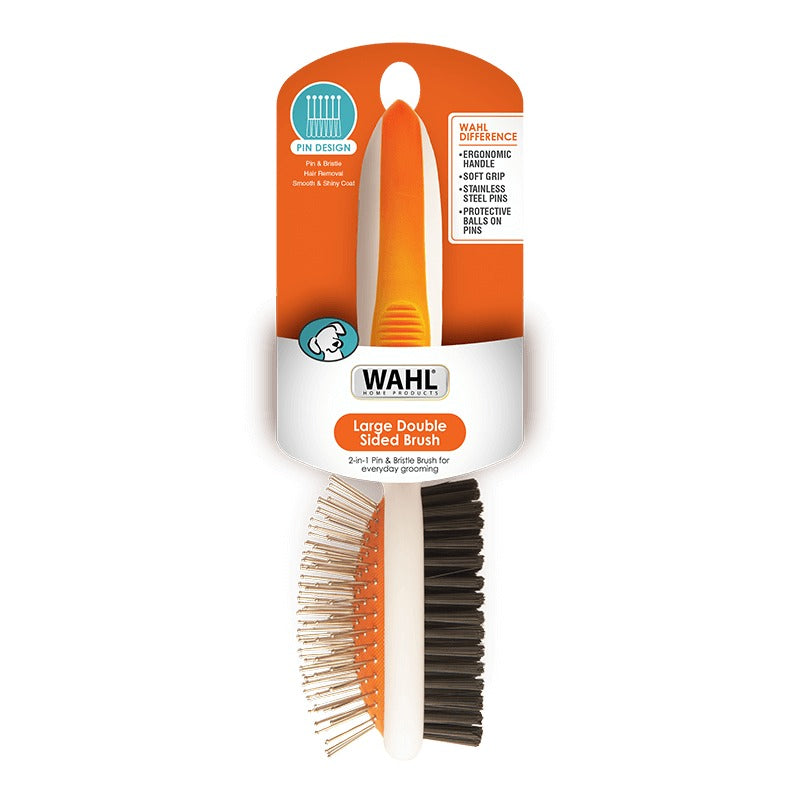 Wahl Orange/White Large Double Sided Pin/Bristle Brush