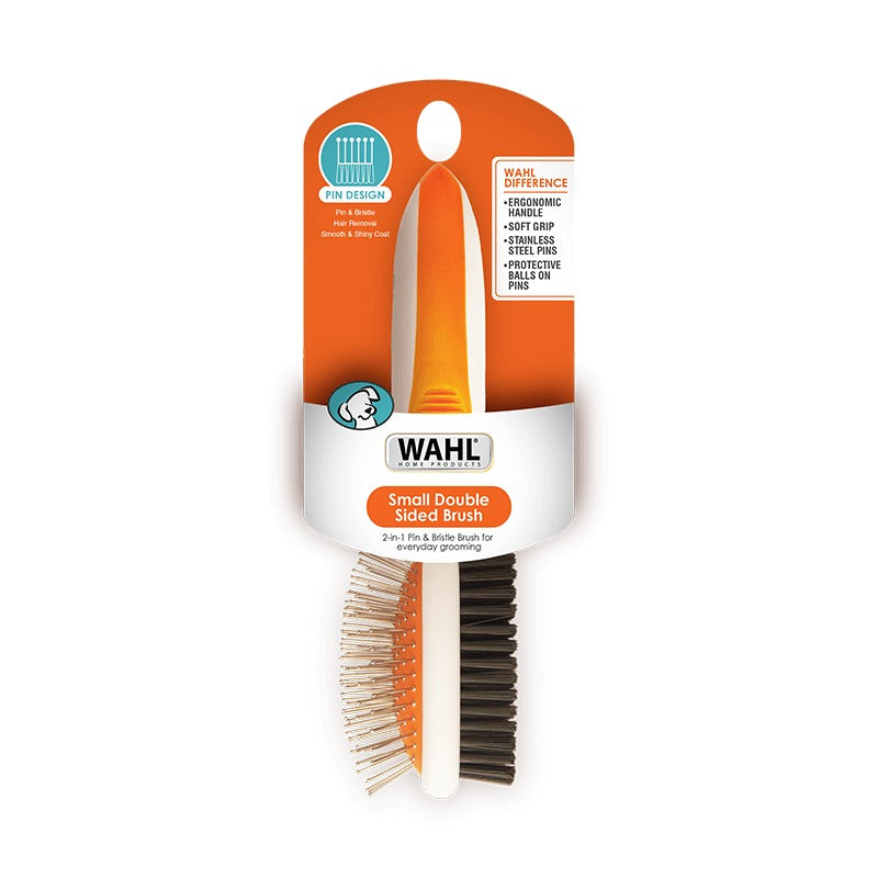 Wahl Orange/White Small Double Sided Pin/Bristle Brush