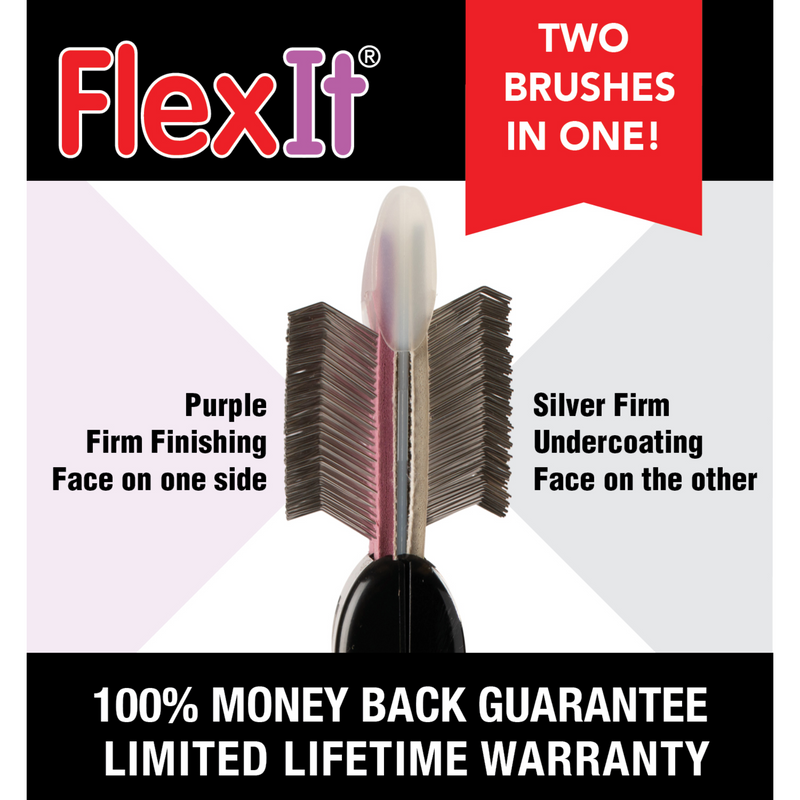 FlexIt Purple/Silver Firm Flex Finishing-Undercoating Combo Brush - Single Width