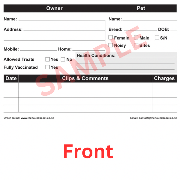 Client and Pet Grooming Cards – The Hounds Coat