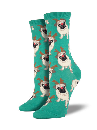 Socksmith Women's "Antler Pug" Socks