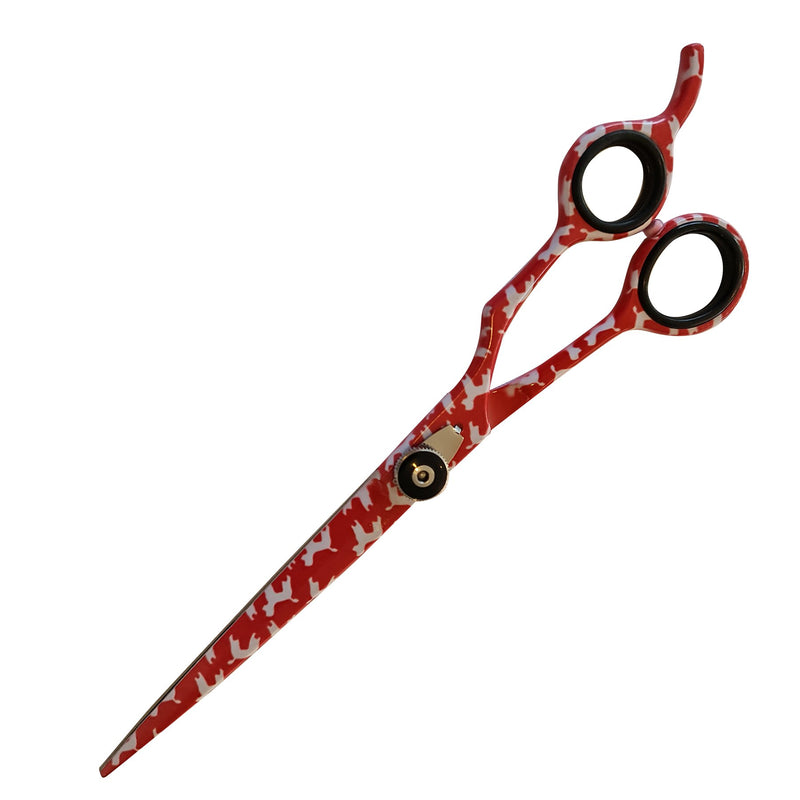 Royal Edge 7.5" Red Poodle Design Straight Scissor